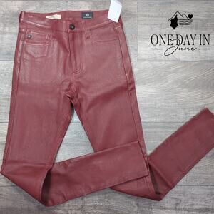 Adriano Goldschmied The Farrah Skinny Faux Leather Skinny Jeans Size 27 (4)